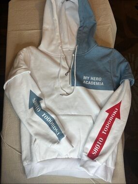 My Hero Academia Shoto Todoroki Half-Blue White Hoodie